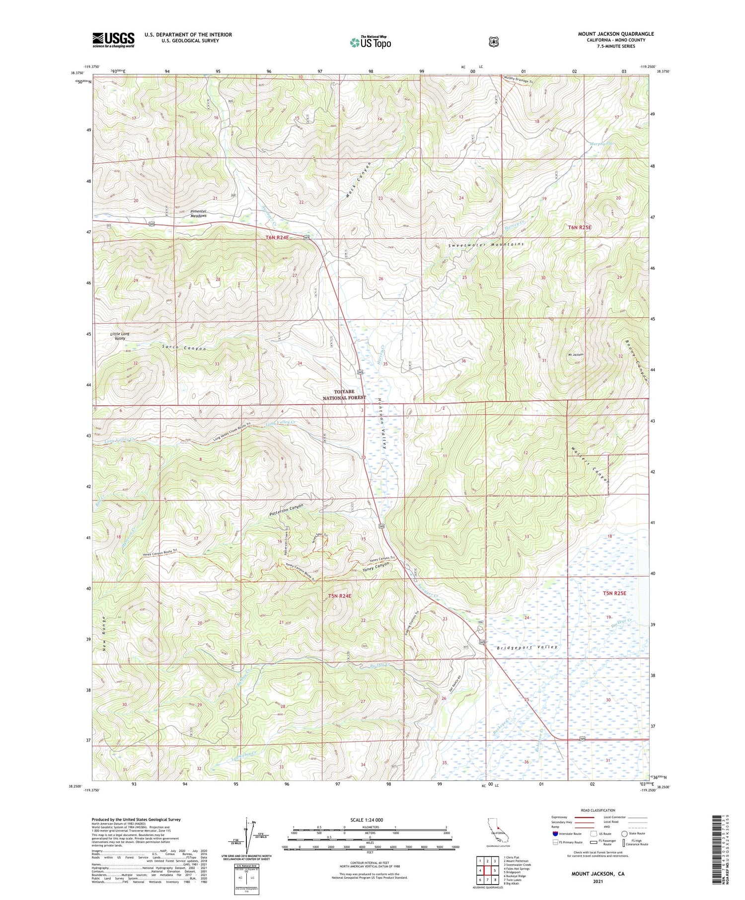 Mount Jackson California US Topo Map Image