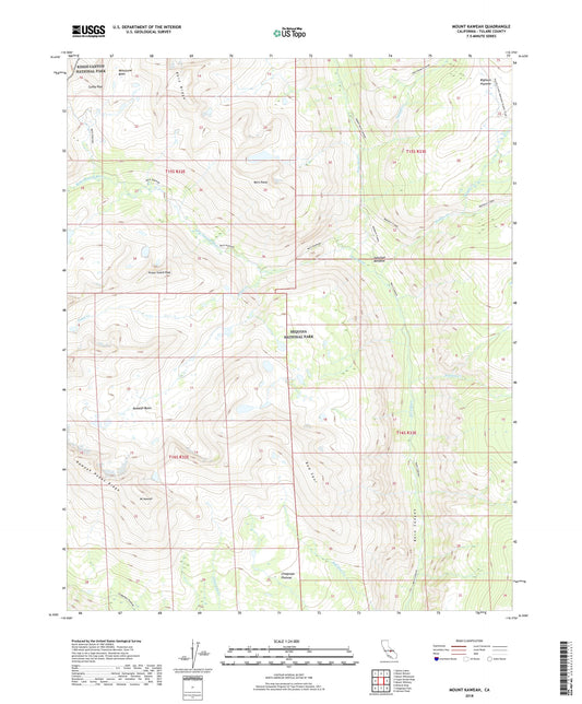 Mount Kaweah California US Topo Map Image
