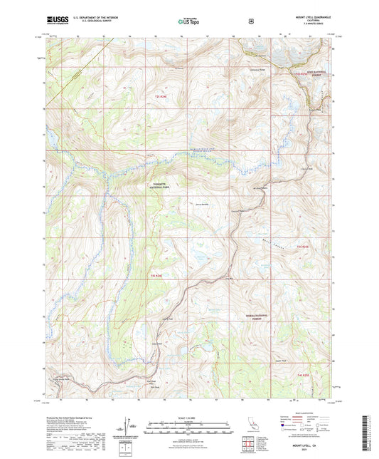 Mount Lyell California US Topo Map Image
