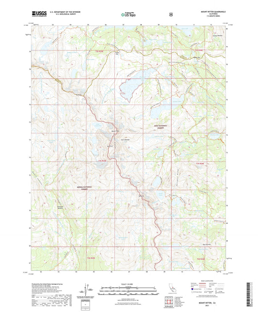 Mount Ritter California US Topo Map Image