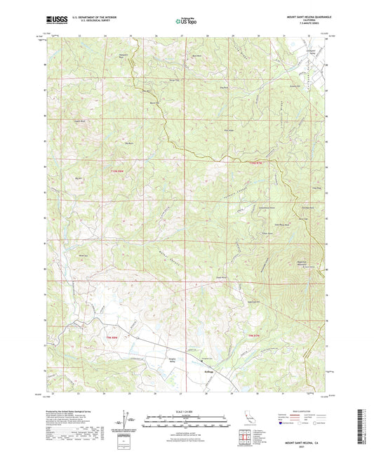 Mount Saint Helena California US Topo Map Image