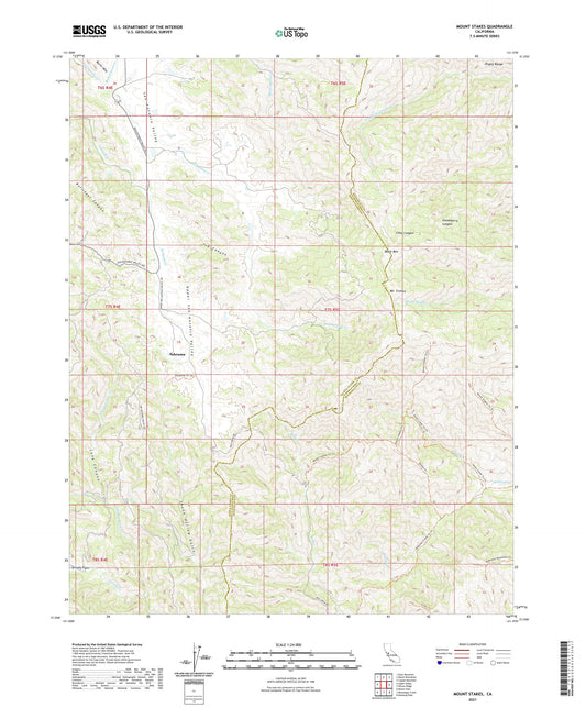 Mount Stakes California US Topo Map Image