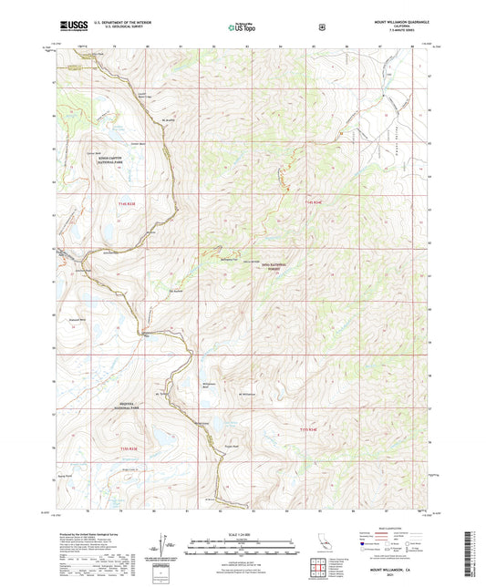 Mount Williamson California US Topo Map Image