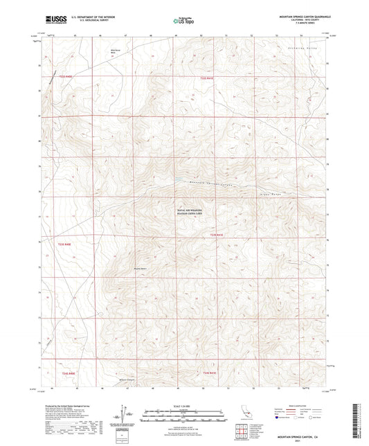 Mountain Springs Canyon California US Topo Map Image