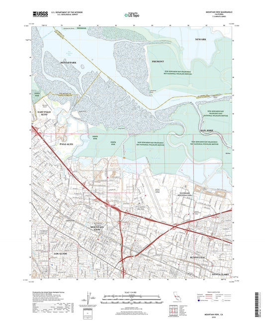 Mountain View California US Topo Map Image