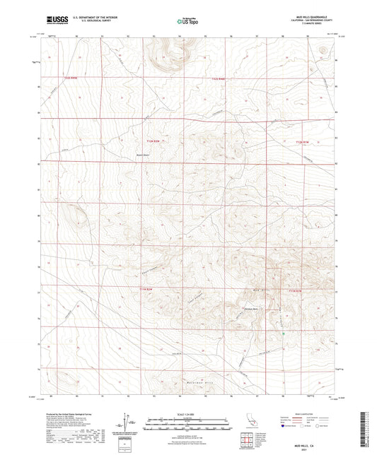 Mud Hills California US Topo Map Image