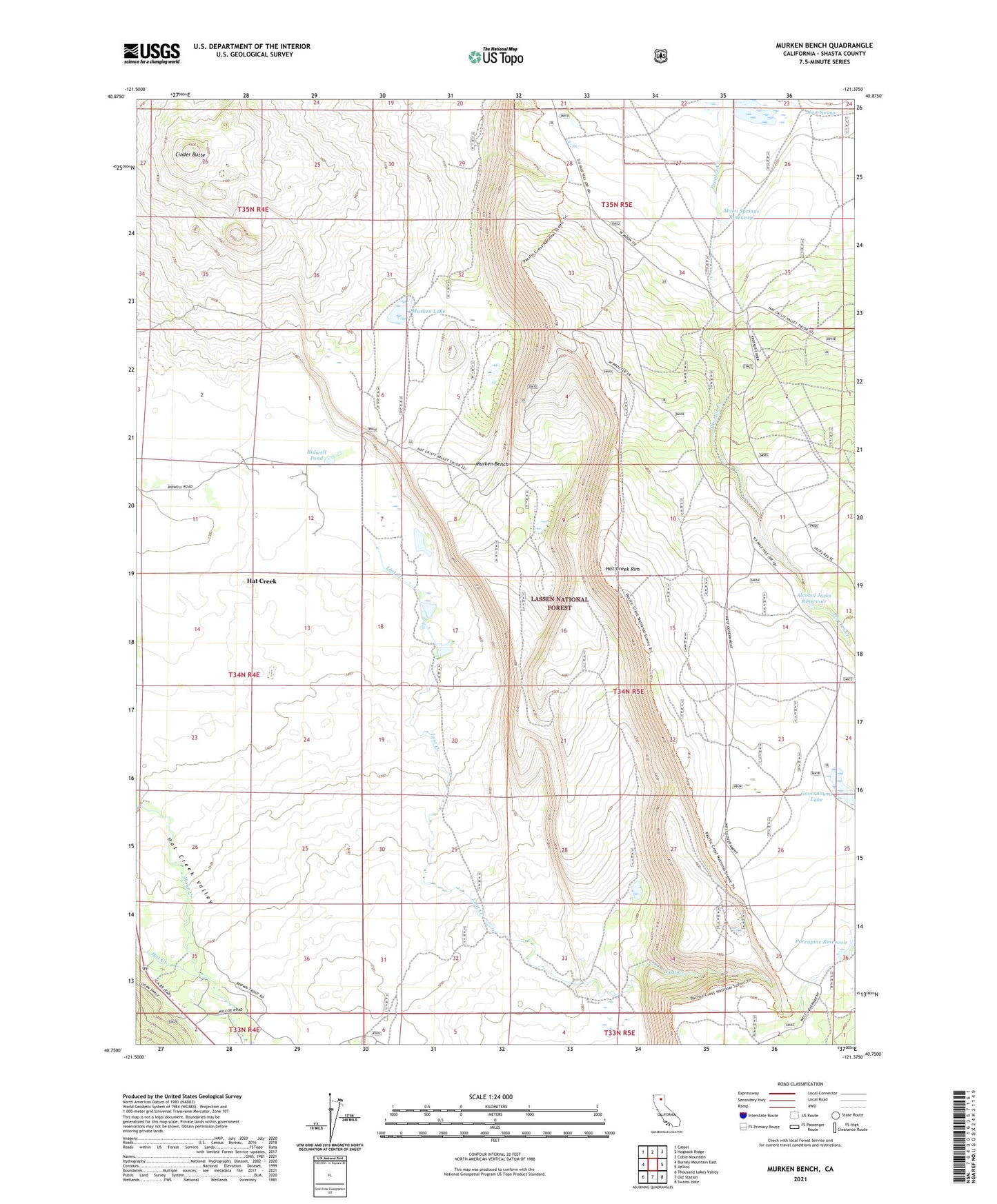 Murken Bench California US Topo Map Image
