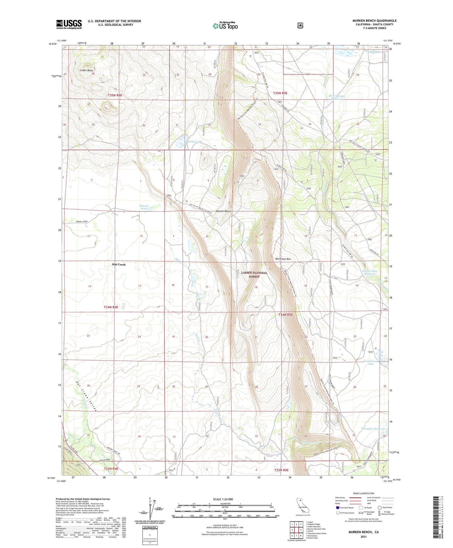 Murken Bench California US Topo Map Image