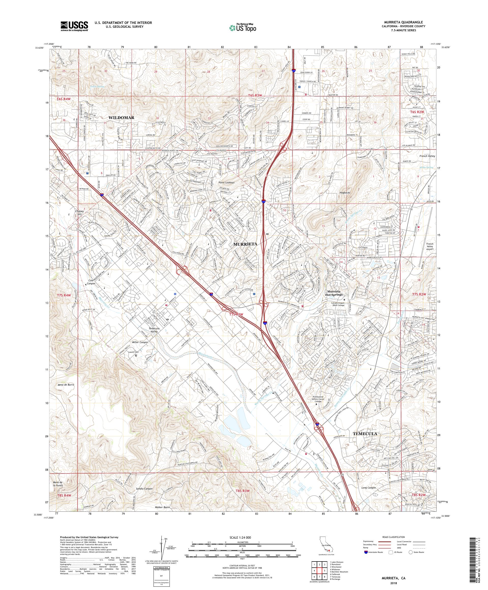 Murrieta California US Topo Map – MyTopo Map Store