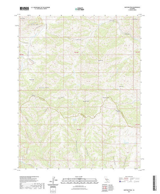Mustang Peak California US Topo Map Image