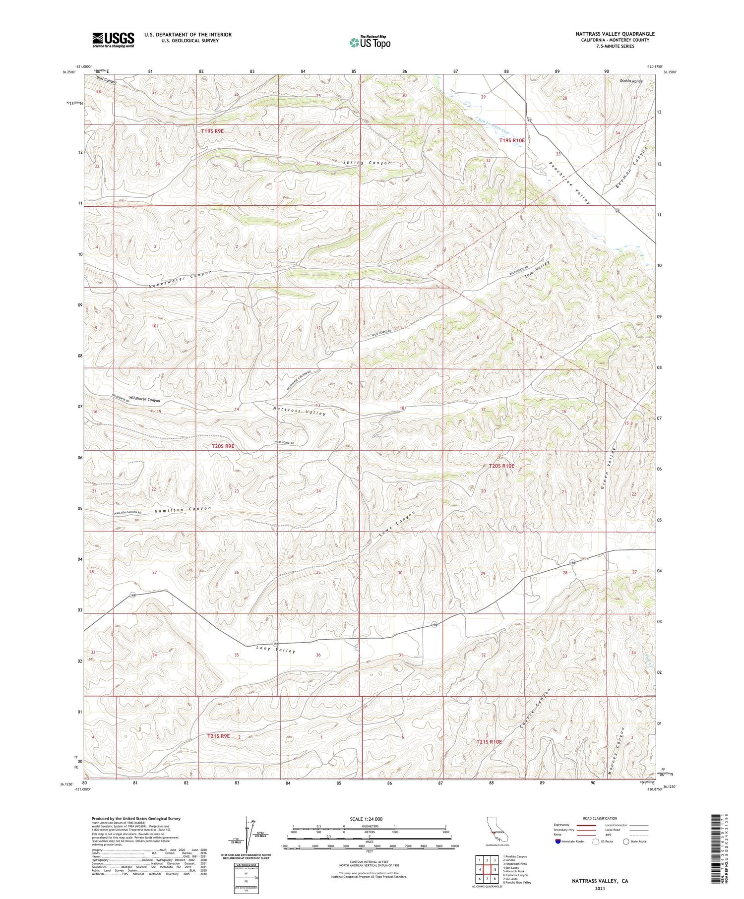 Nattrass Valley California US Topo Map Image