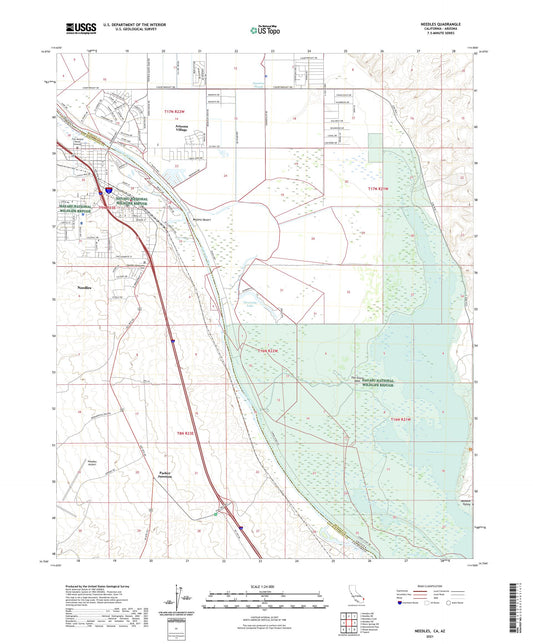 Needles California US Topo Map Image