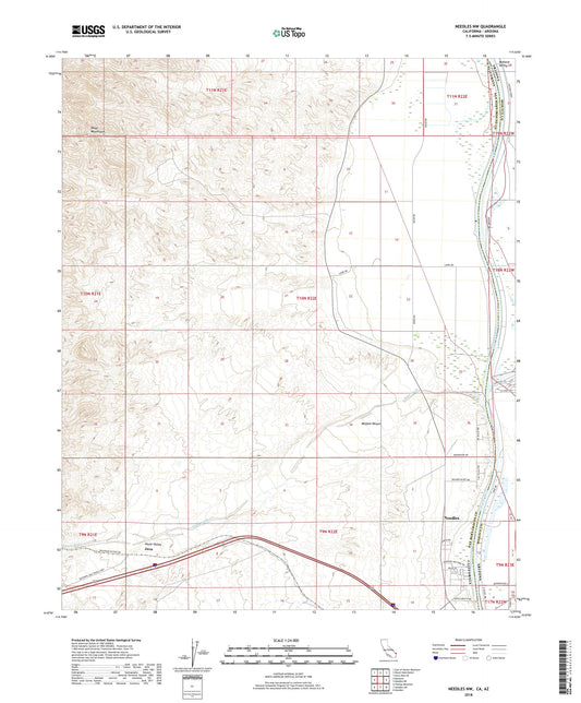 Needles NW California US Topo Map Image