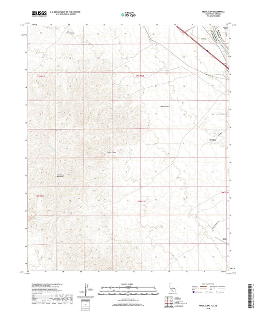 Needles SW California US Topo Map Image