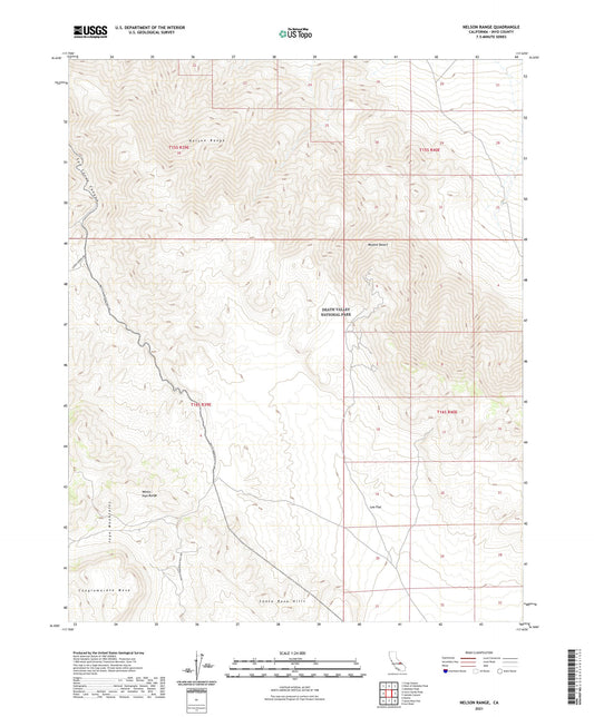 Nelson Range California US Topo Map Image