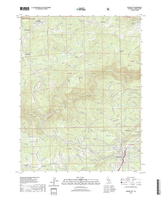 Nevada City California US Topo Map Image