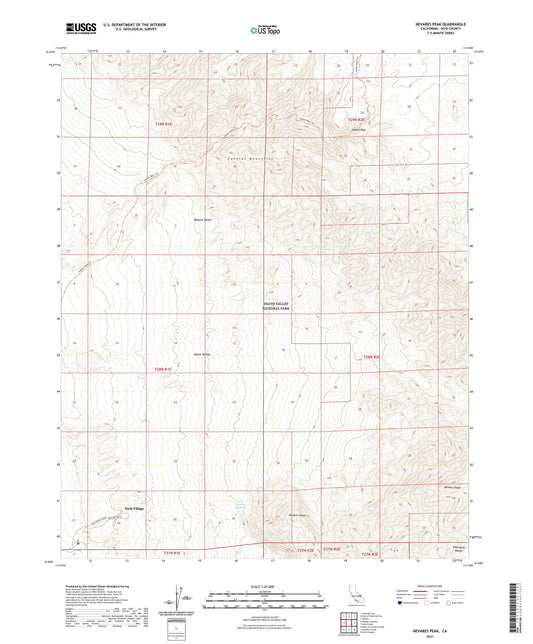 Nevares Peak California US Topo Map Image