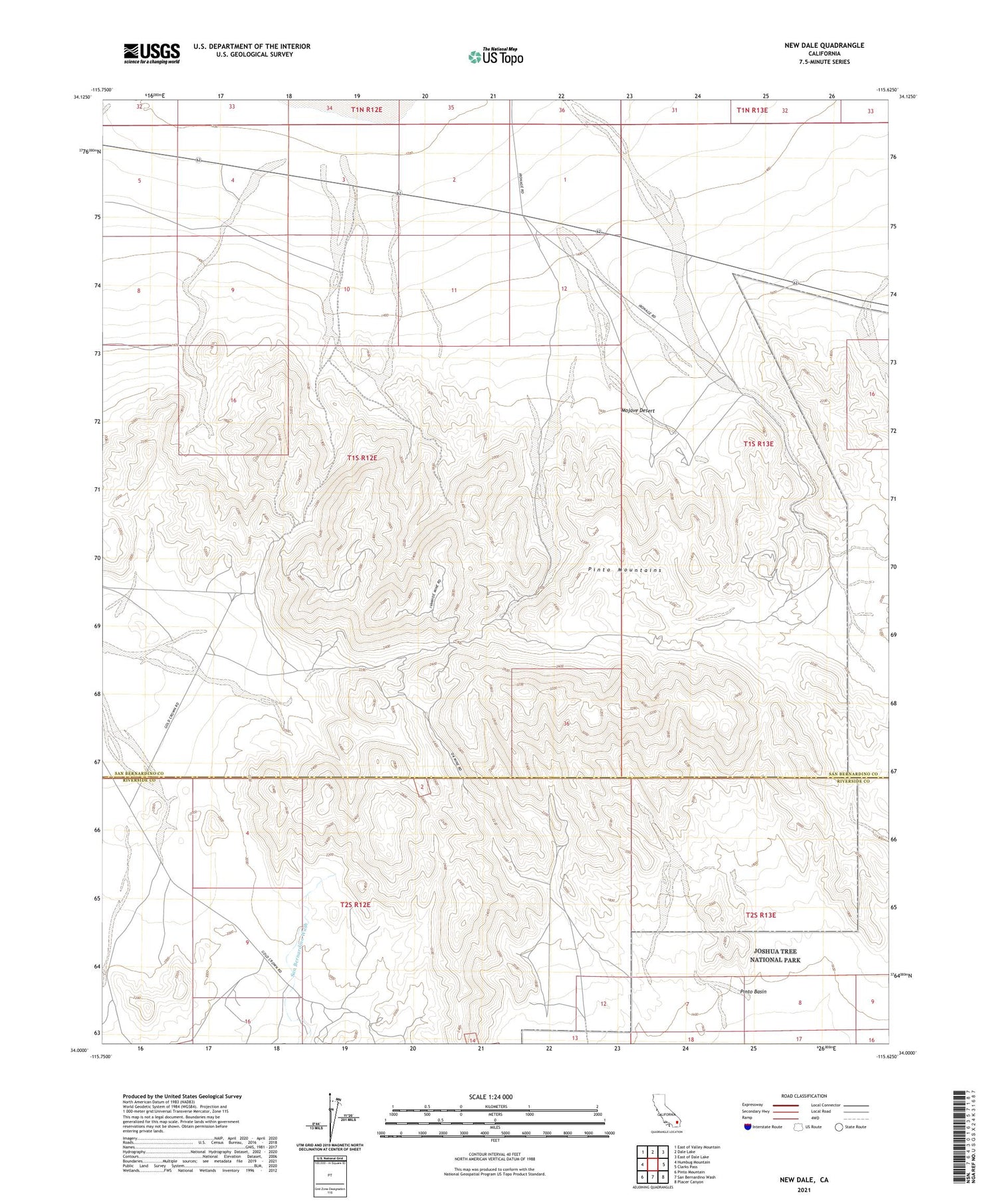 New Dale California US Topo Map Image
