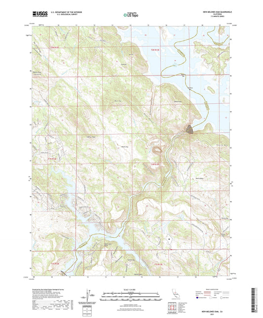 New Melones Dam California US Topo Map Image