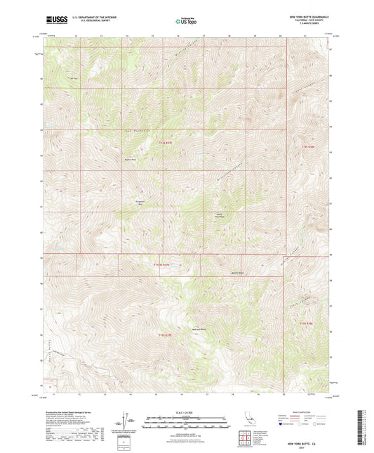 New York Butte California US Topo Map Image