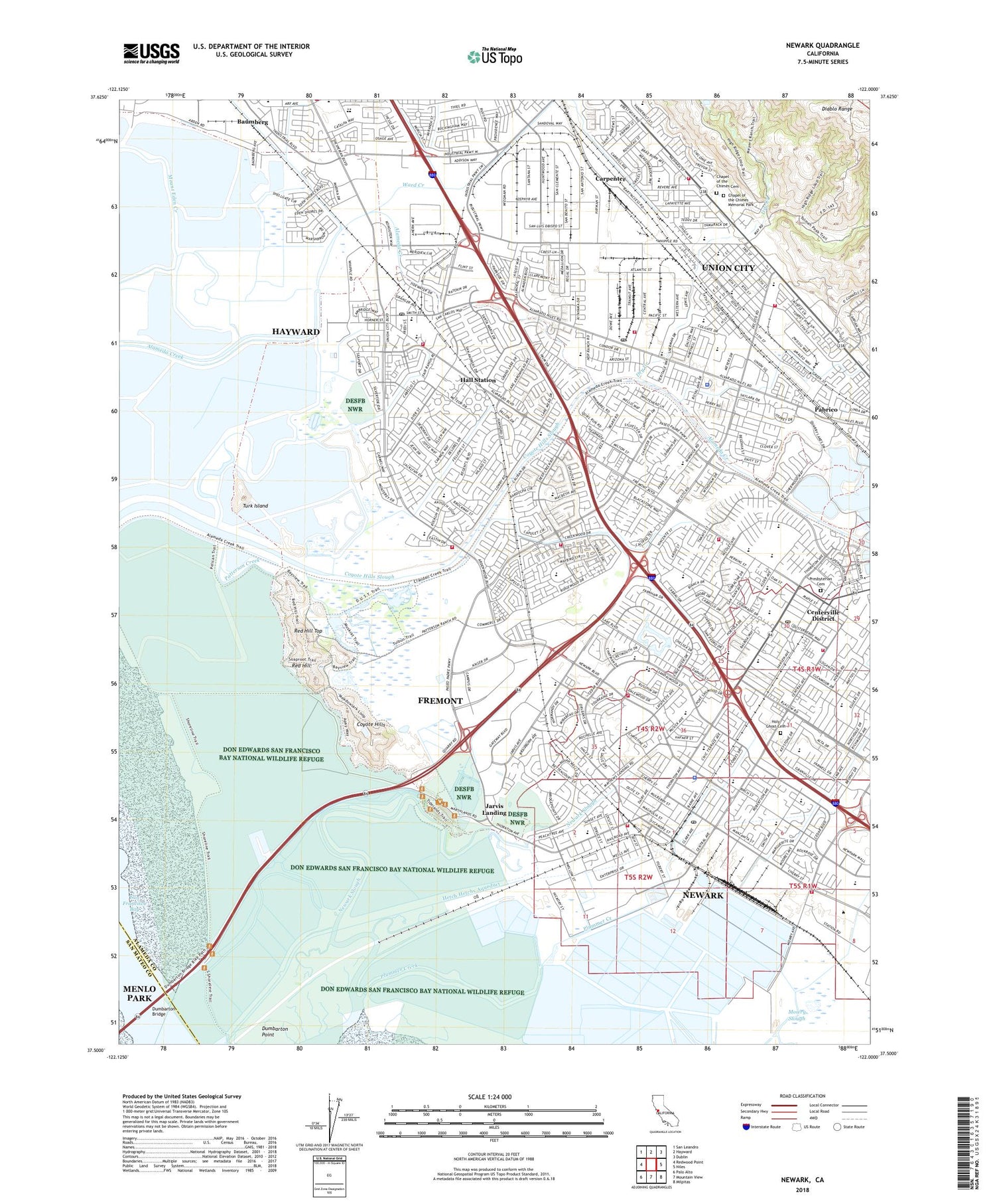 Newark California US Topo Map Image