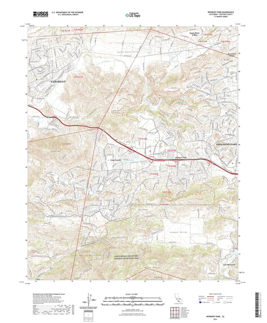 Newbury Park California US Topo Map Image