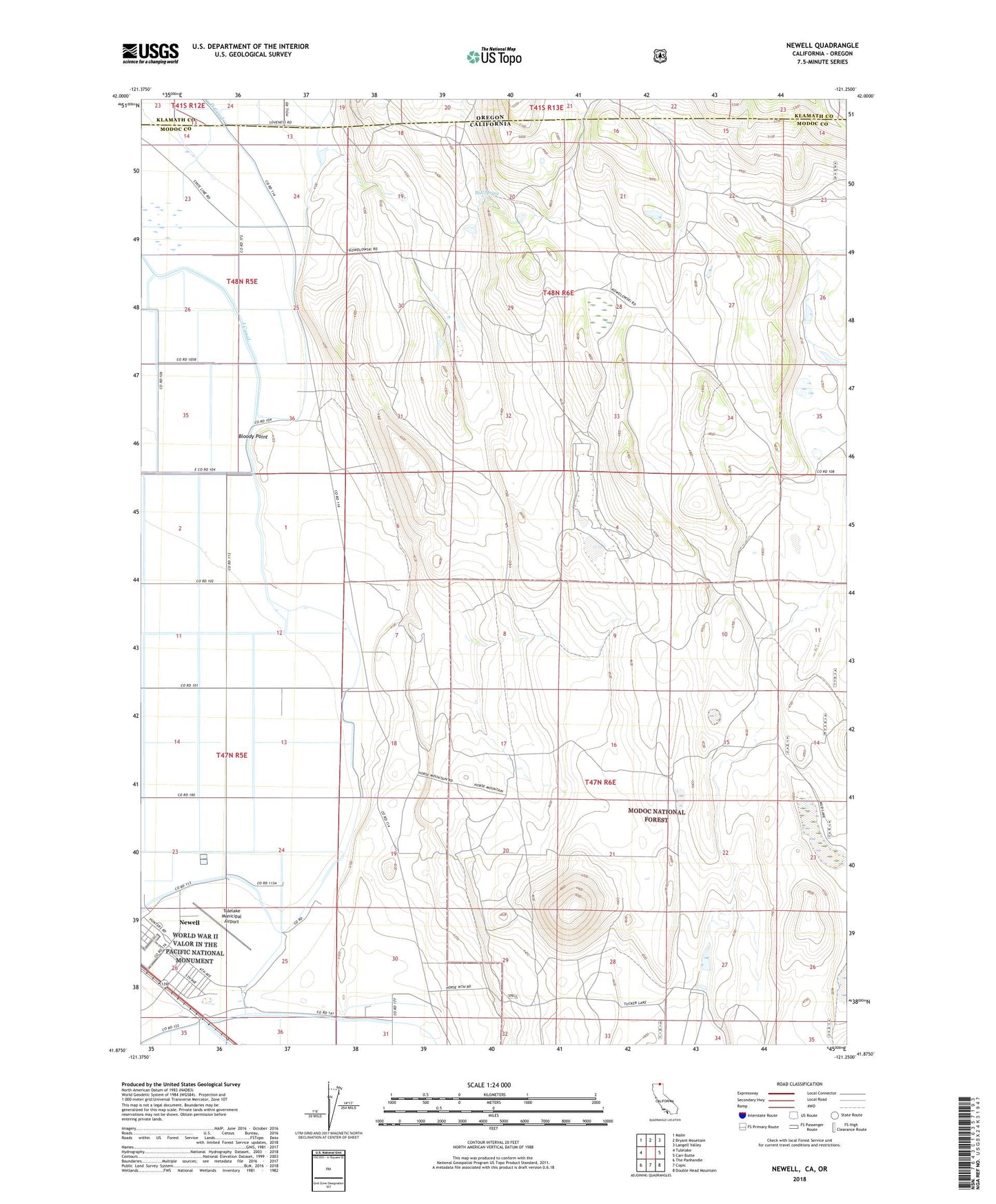 Newell California US Topo Map Image