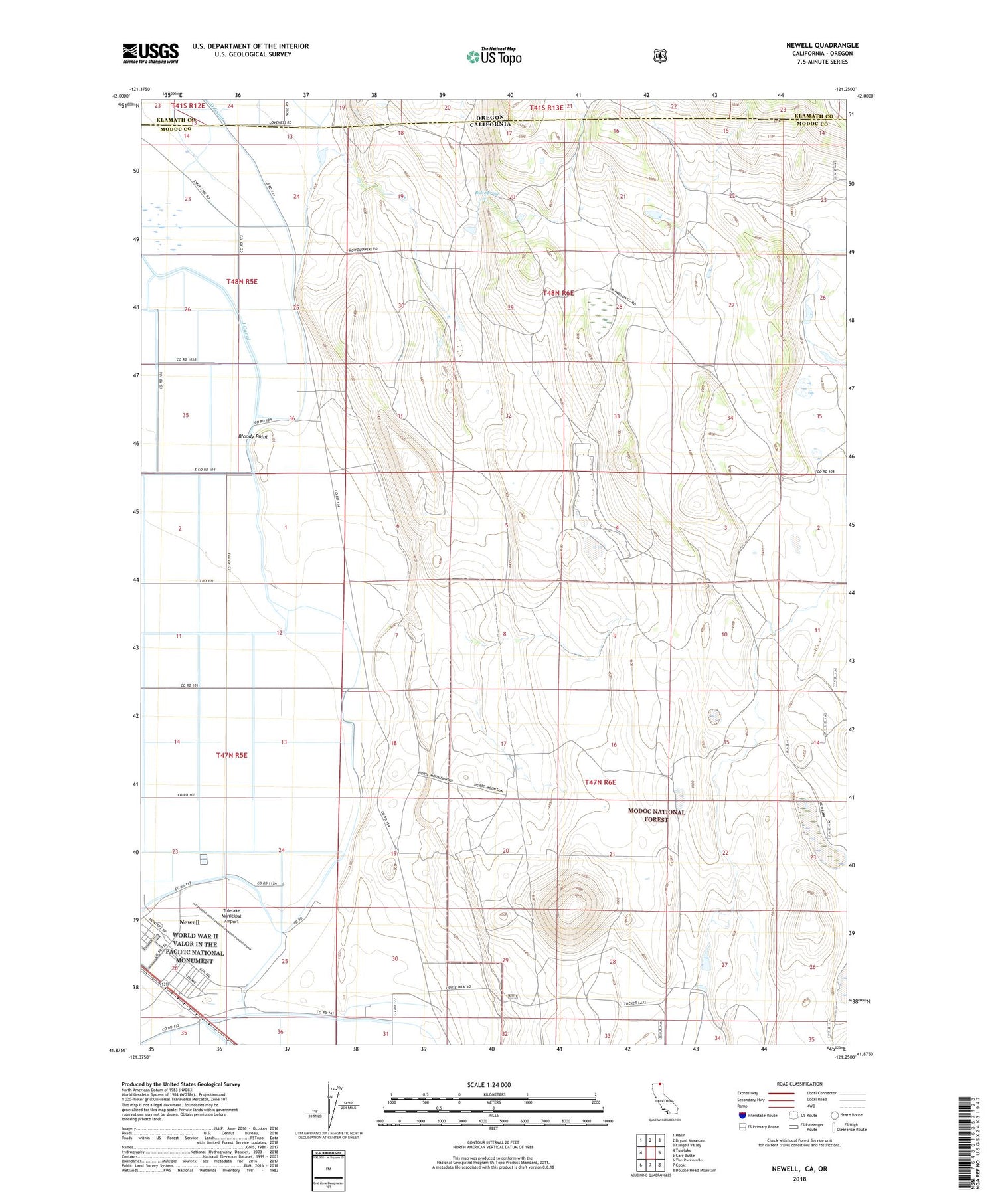 Newell California US Topo Map Image