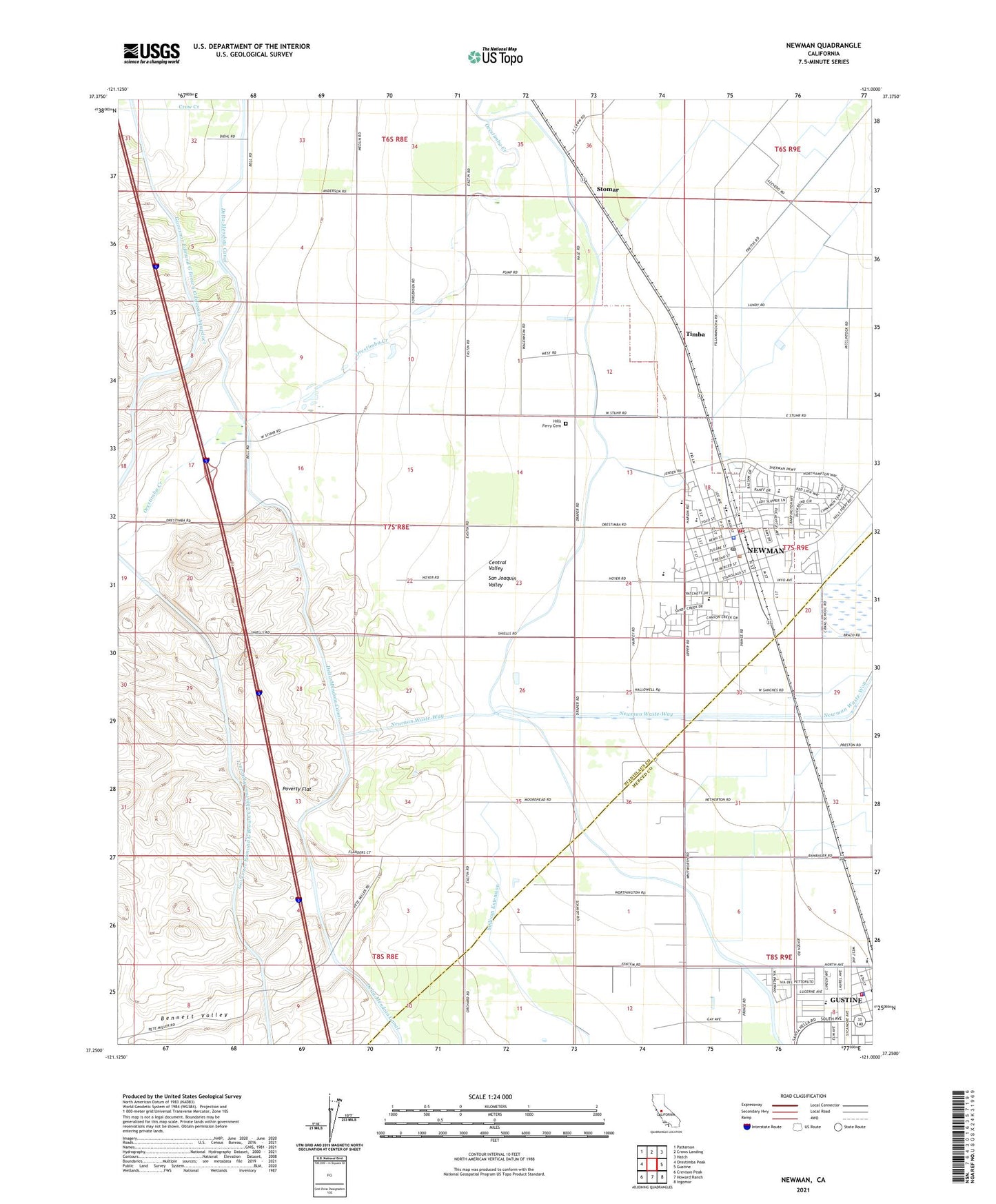 Newman California US Topo Map Image