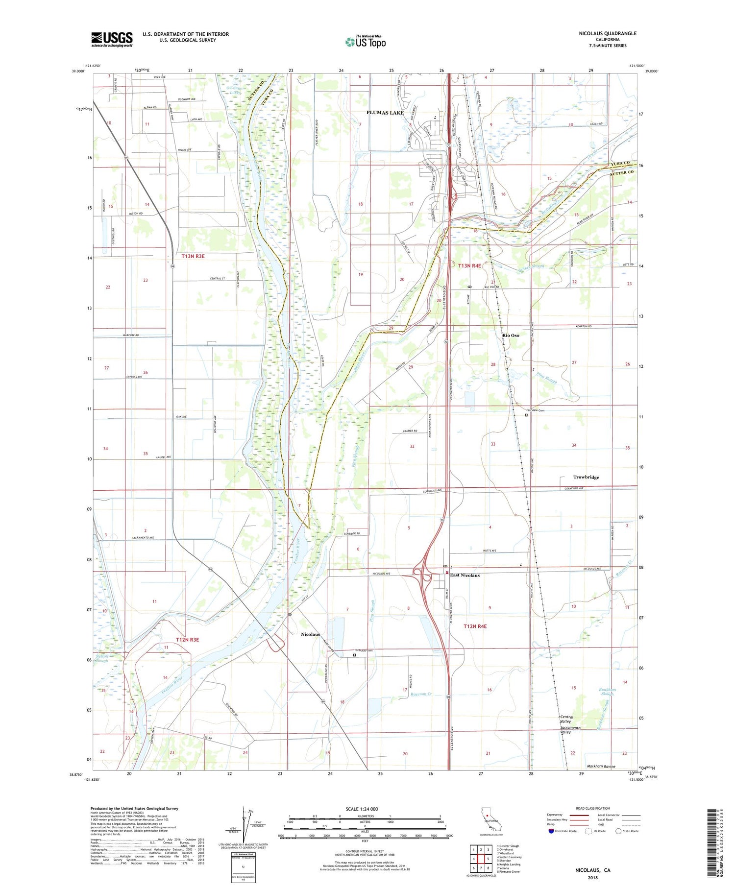Nicolaus California US Topo Map Image
