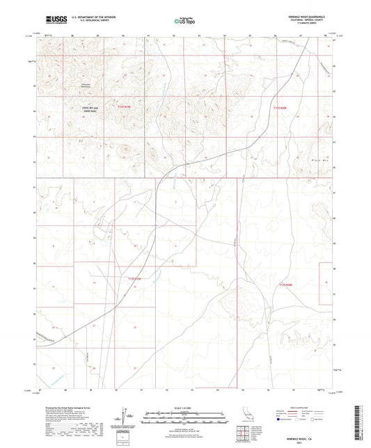 Ninemile Wash California US Topo Map Image