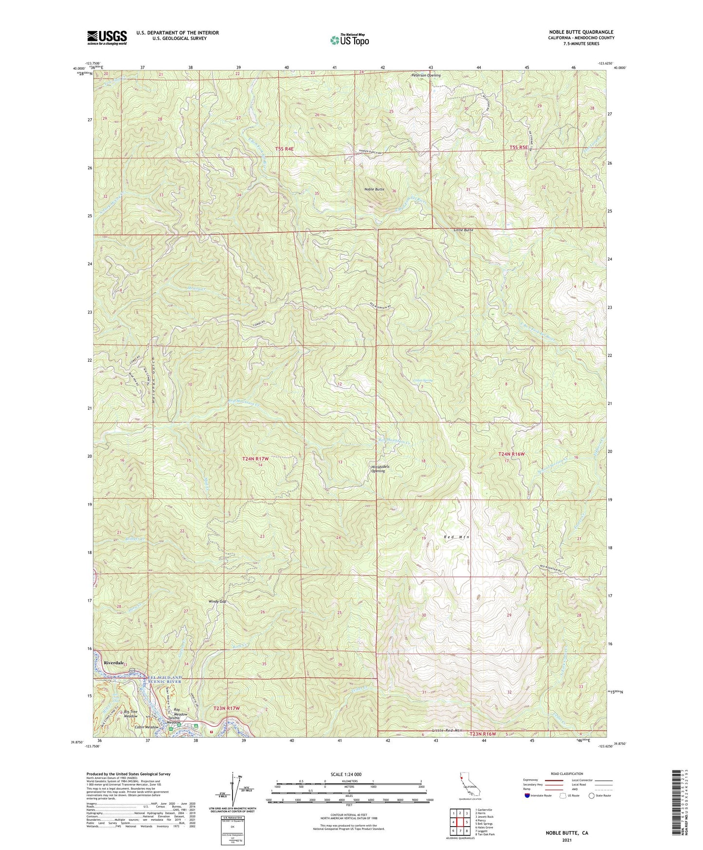 Noble Butte California US Topo Map Image