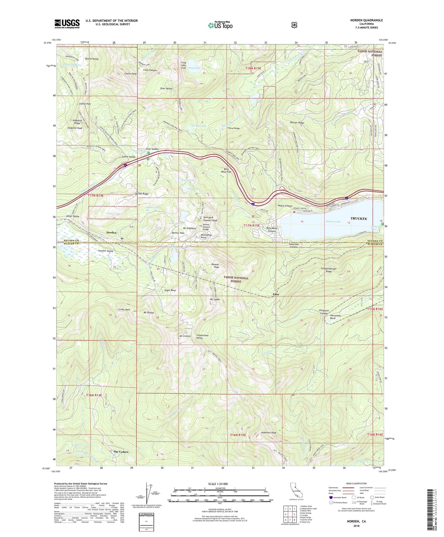 Norden California US Topo Map Image