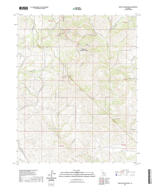 North Chalone Peak California US Topo Map Image