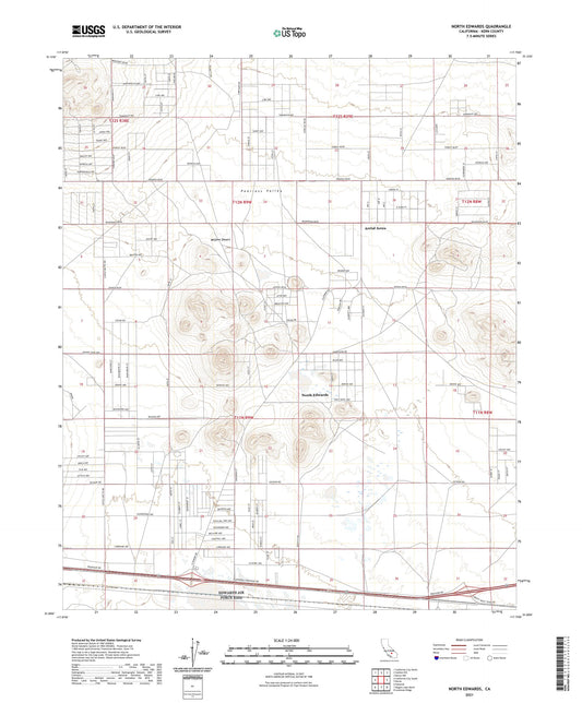 North Edwards California US Topo Map Image