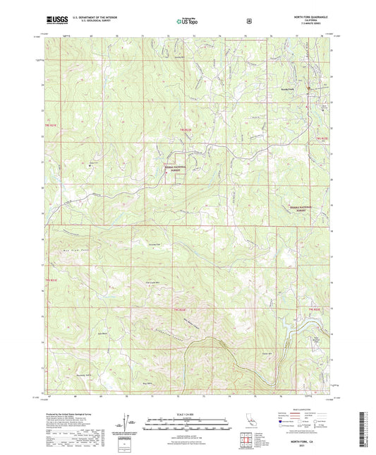 North Fork California US Topo Map Image