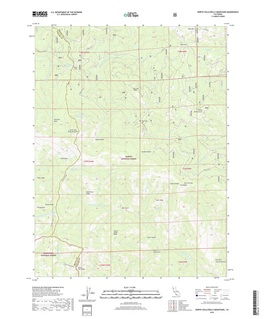 North Yolla Bolly Mountains California US Topo Map Image