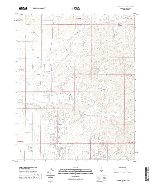 North of Oildale California US Topo Map Image