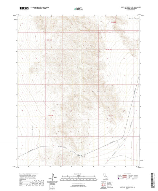 North of Tecopa Pass California US Topo Map Image