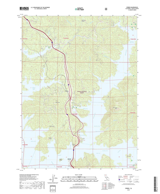 O'Brien California US Topo Map Image