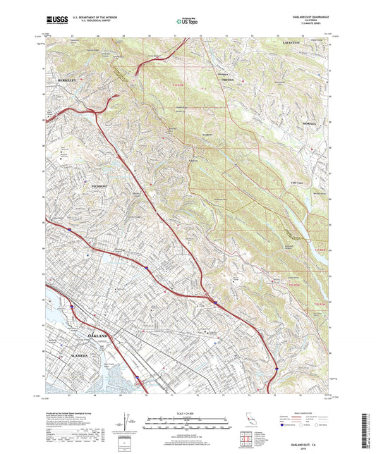 Oakland East California US Topo Map Image