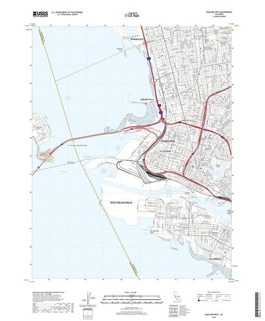Oakland West California US Topo Map Image