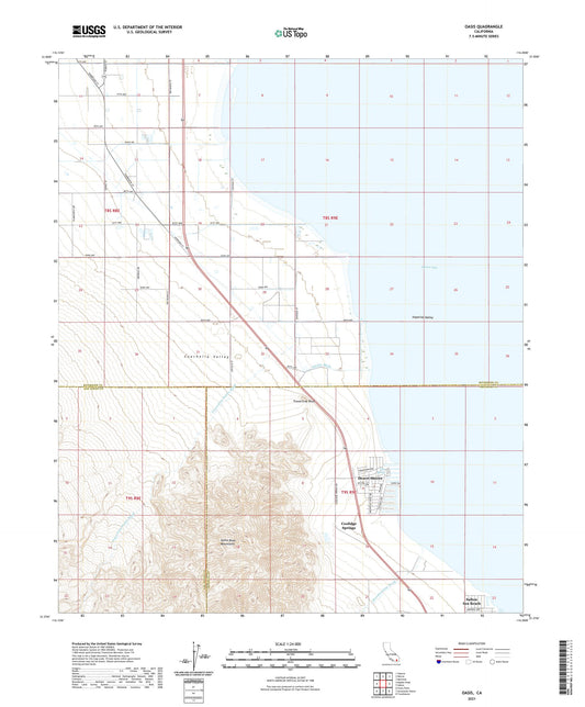 Oasis California US Topo Map Image