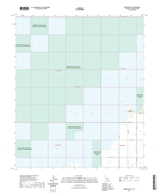 Obsidian Butte California US Topo Map Image