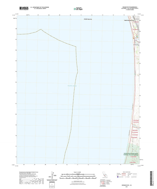 Oceano OE W California US Topo Map Image