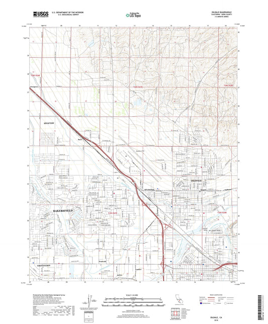 Oildale California US Topo Map Image