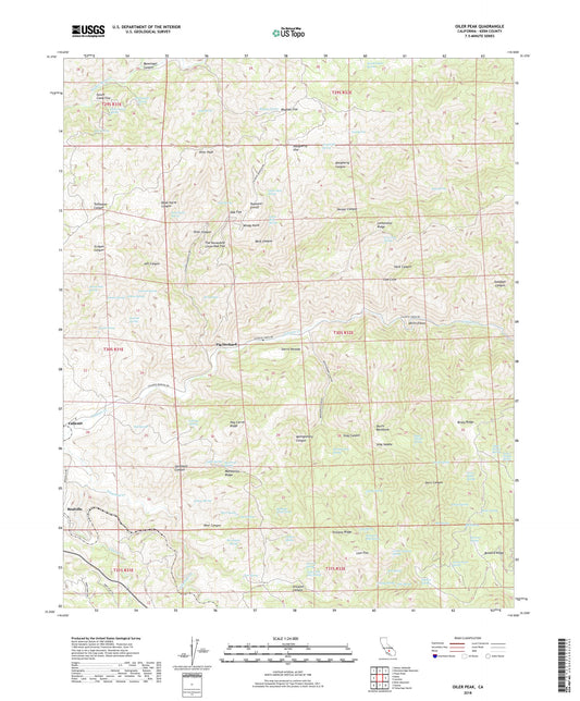 Oiler Peak California US Topo Map Image