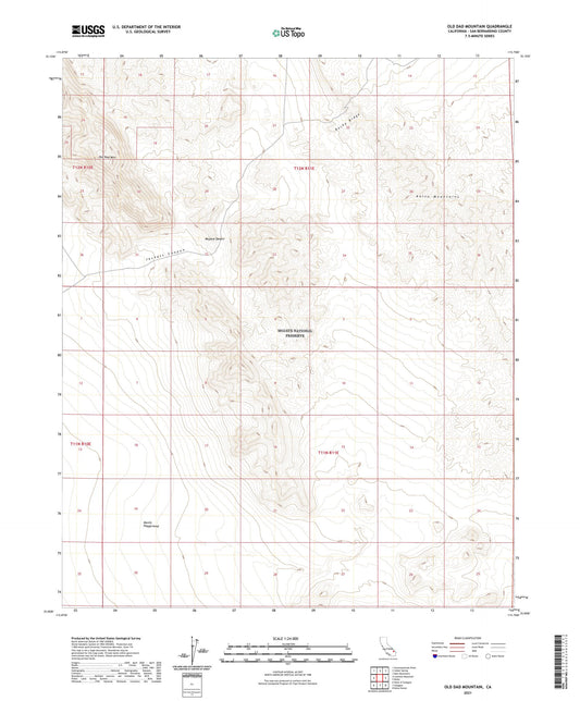 Old Dad Mountain California US Topo Map Image