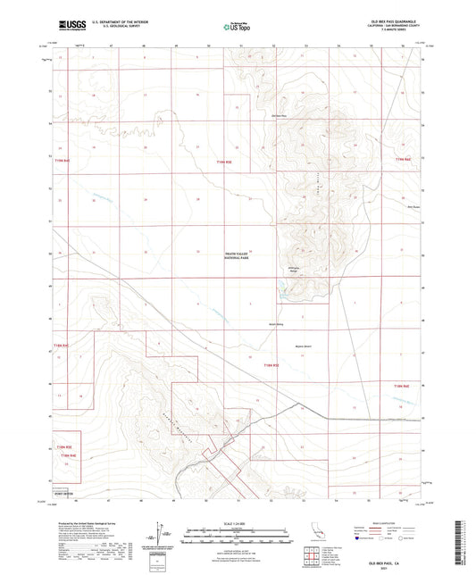 Old Ibex Pass California US Topo Map Image
