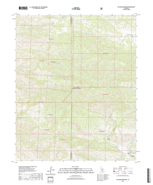 Old Man Mountain California US Topo Map Image
